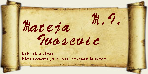 Mateja Ivošević vizit kartica